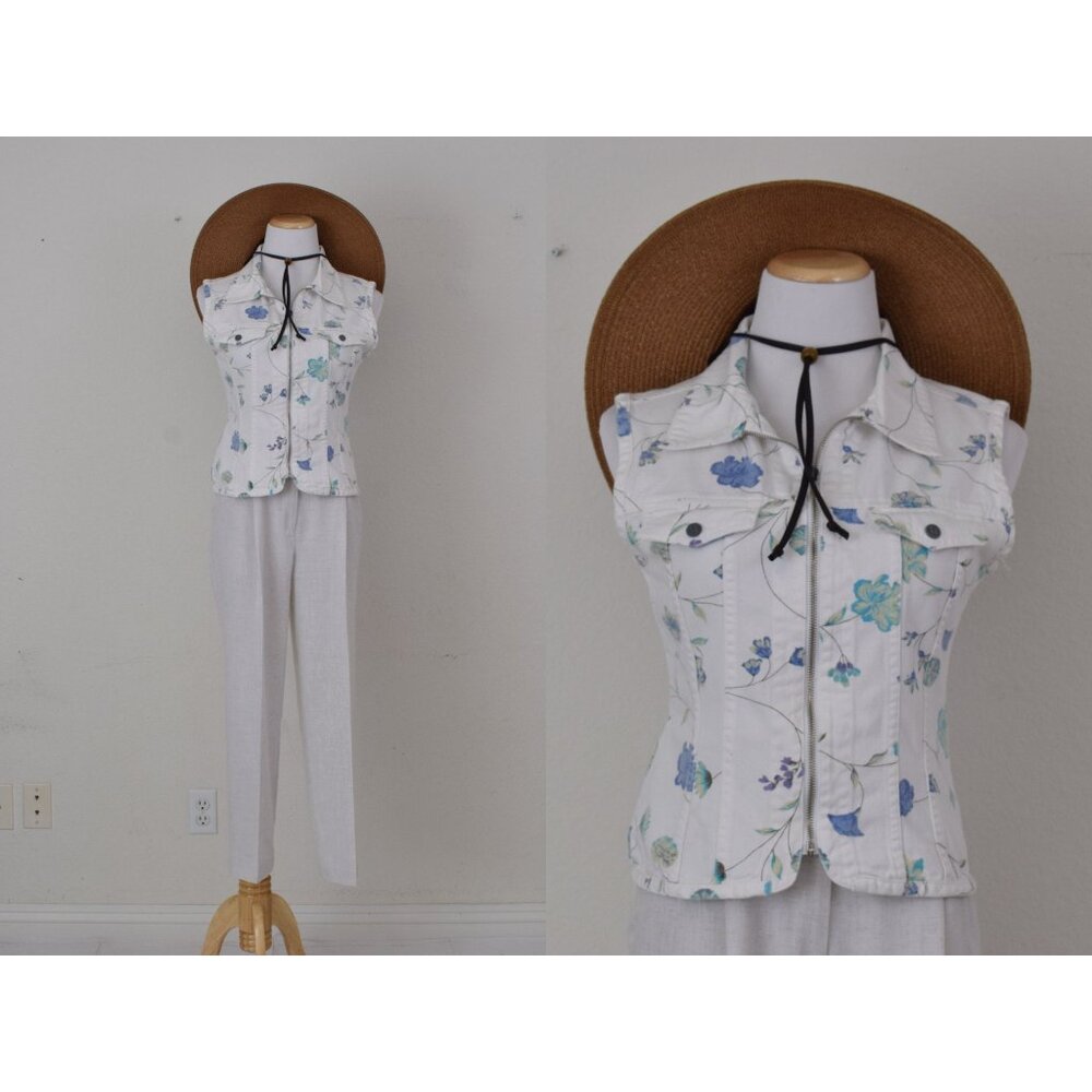 Vintage 90s NY Jeans Denim‎ Cotton Vest | size M